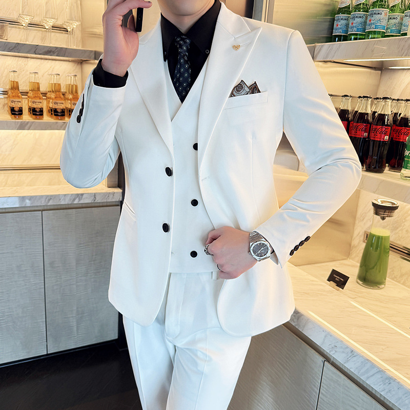 Men'S Formal Dinner Wear - Белый мужской костюм-тройка Slim Fit с