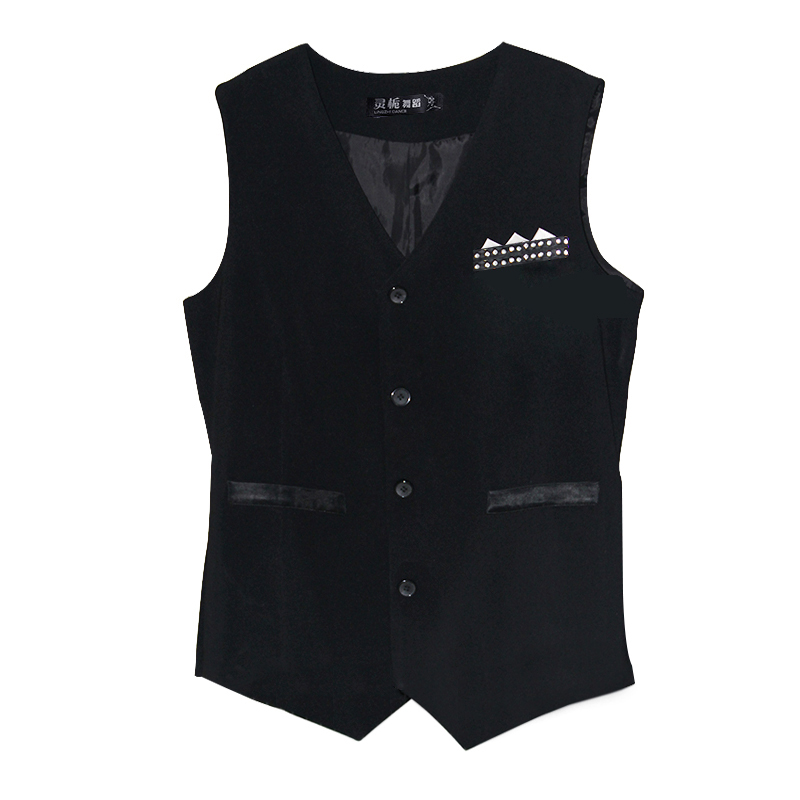 Men'S Formal Wear Waistcoat - Мужской черный латинский отдельный жилет для