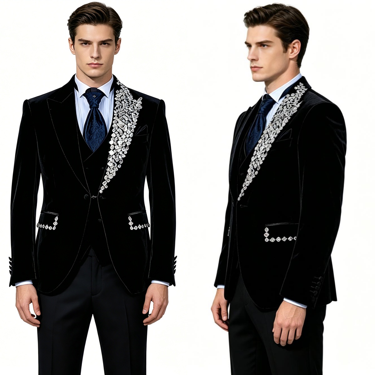 Men'S Formal Wear No Suit - Мужской свадебный костюм-двойка из бархата больших