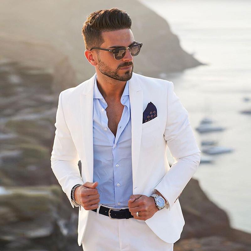 Latest Men Formal Wear - Последний белый мужской костюм Деловые повседневные