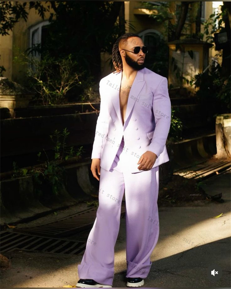 Men Formal Wear Purple - Лавандовый фиолетовый мужской костюм, комплект брюк,