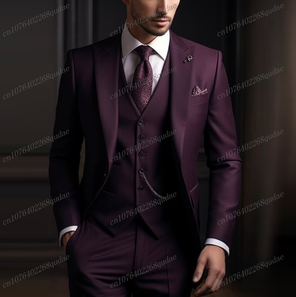 Men Formal Wear Purple - Мужской костюм темно-фиолетового цвета для свадьбы,
