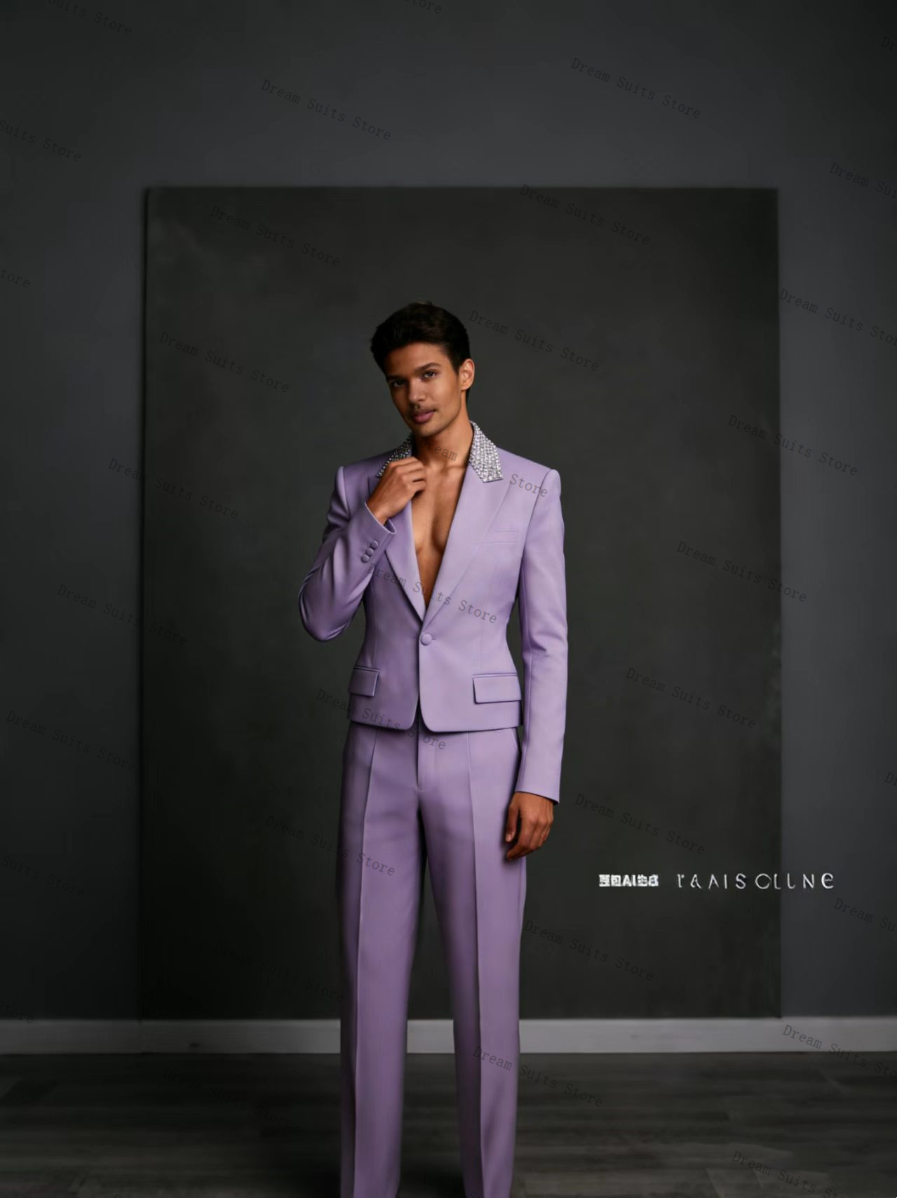 Men Formal Wear Purple - Мужской костюм Crystals, 2 предмета: пиджак