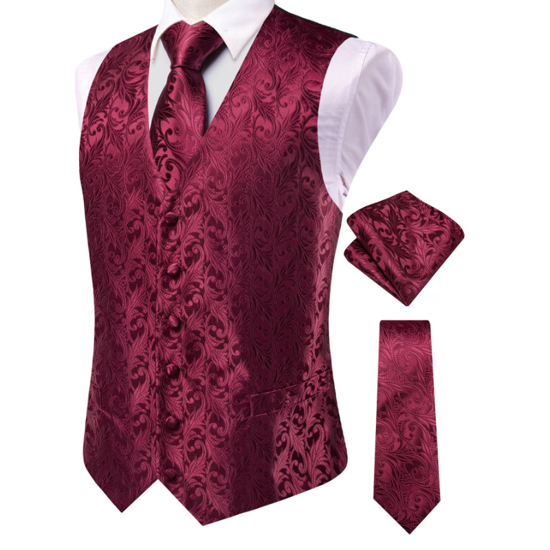 Мужской бордовый жаккардовый ж – обзор и цена Men'S Formal Wear Waistcoat