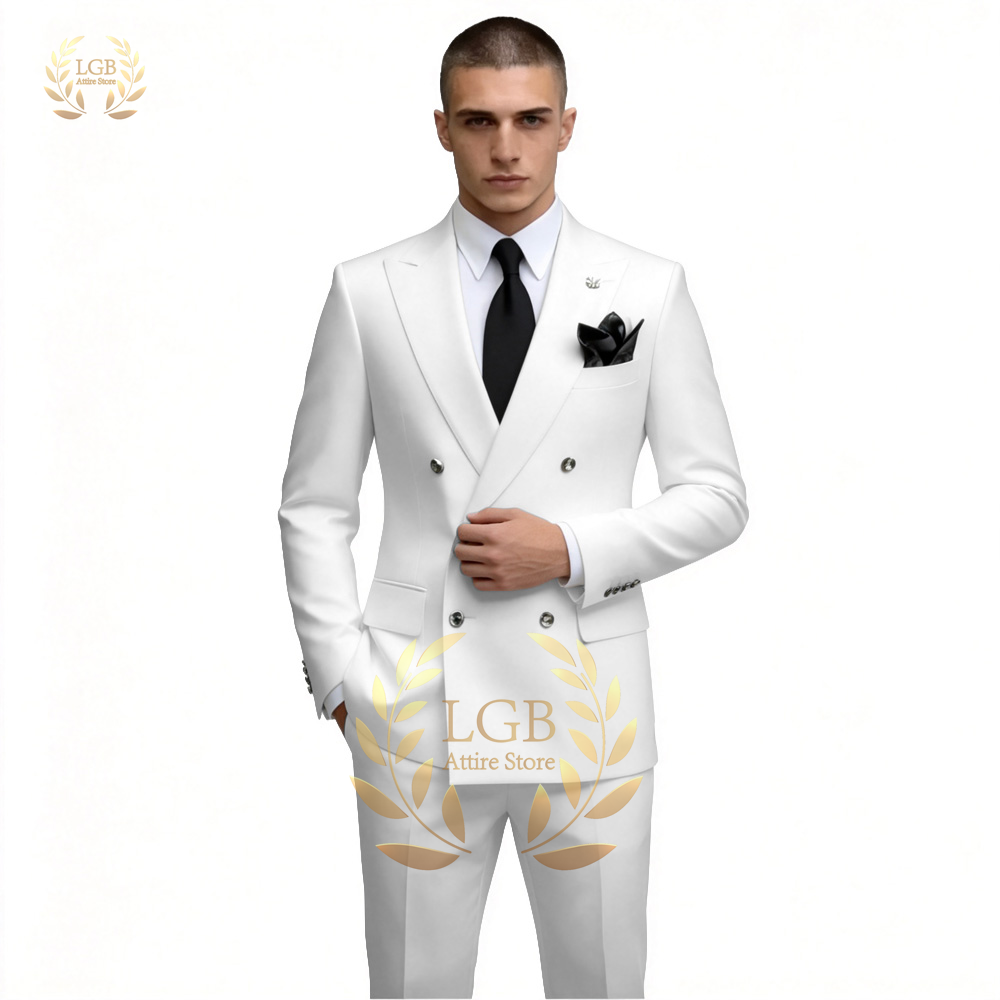 Мужской белый двубортный костю – обзор и цена Men'S Formal Dinner Wear