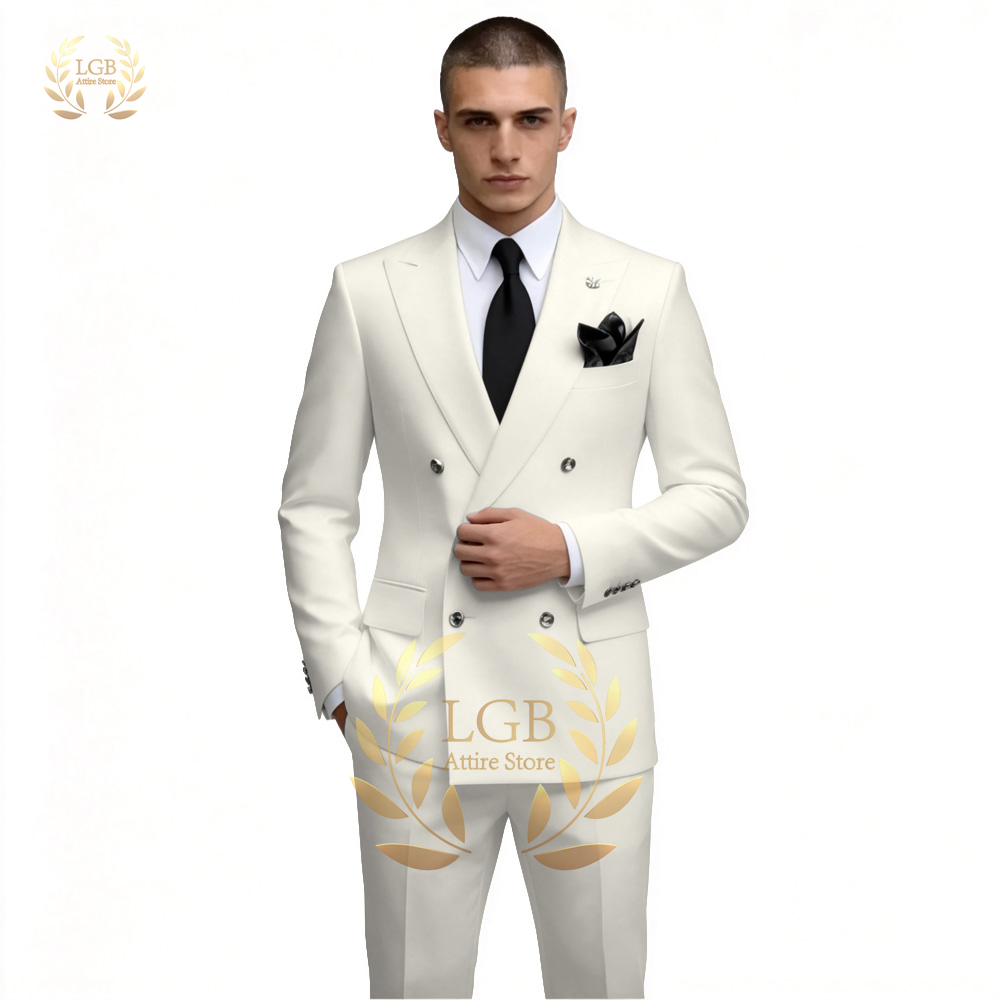 Мужской белый двубортный костю – обзор и цена Men'S Formal Dinner Wear