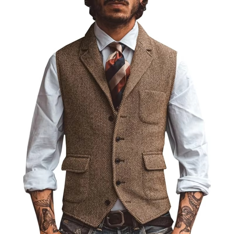 Мужской жилет из твида в стиле – обзор и цена Men'S Formal Wear Waistcoat