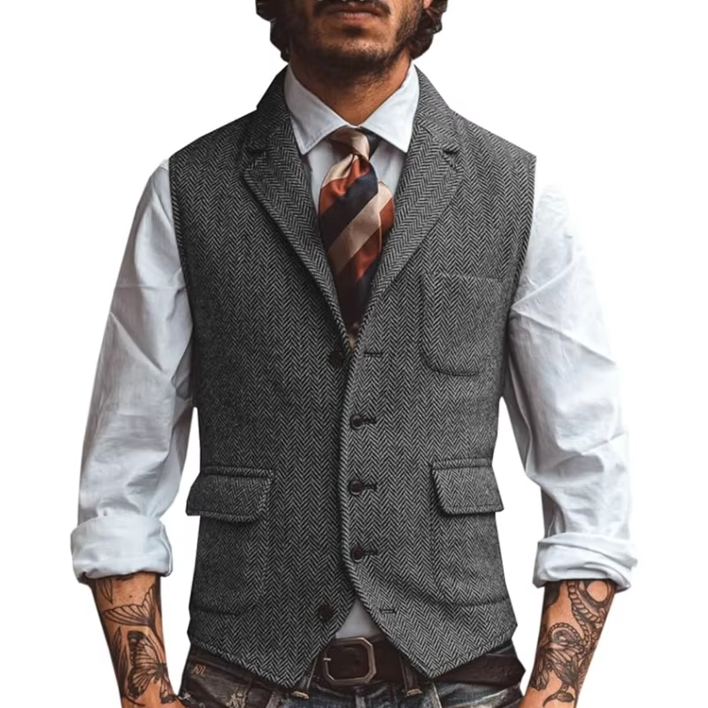 Мужской жилет из твида в стиле – обзор и цена Men'S Formal Wear Waistcoat