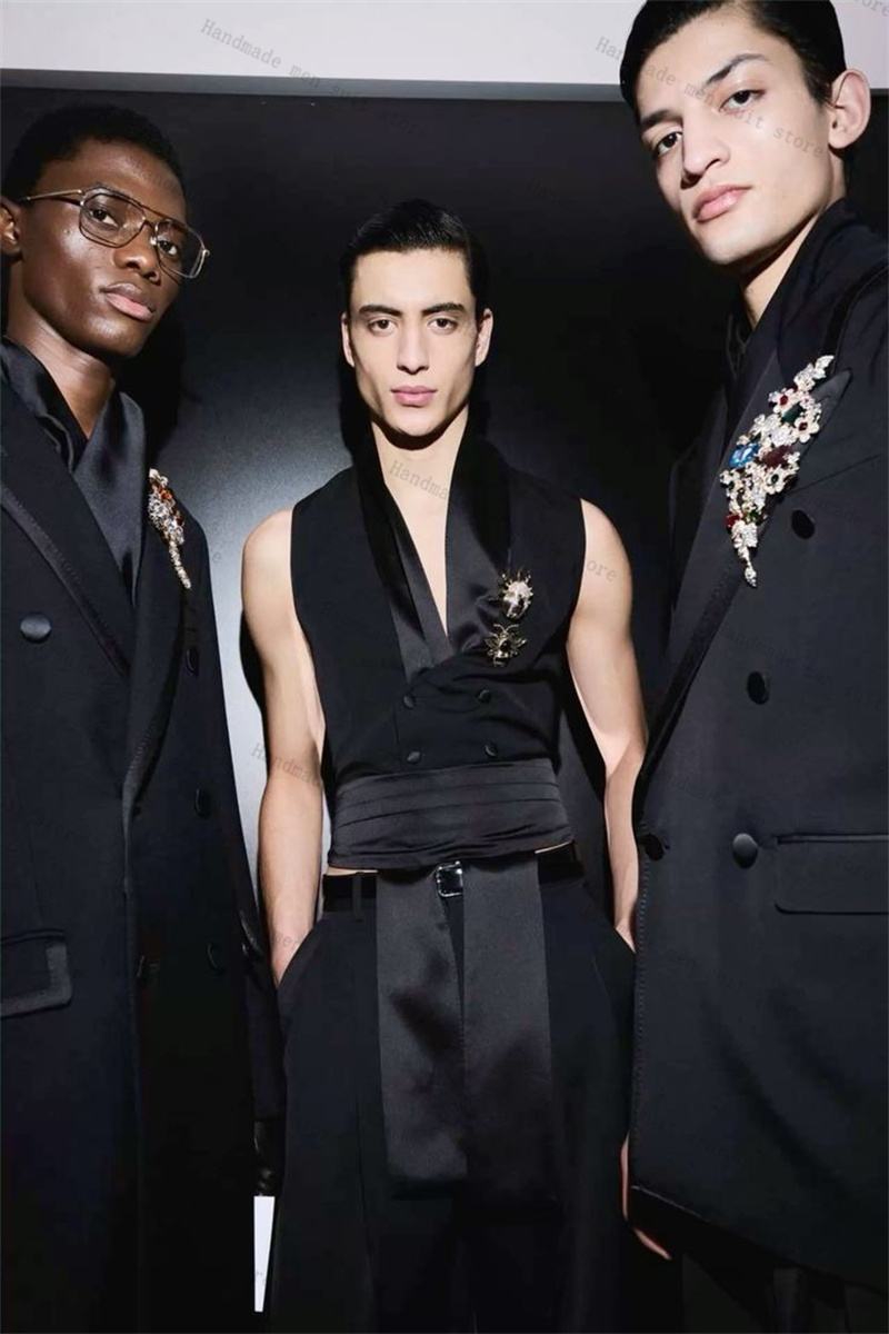 Черные мужские костюмы, жилет  – обзор и цена Men'S Formal Wear Waistcoat