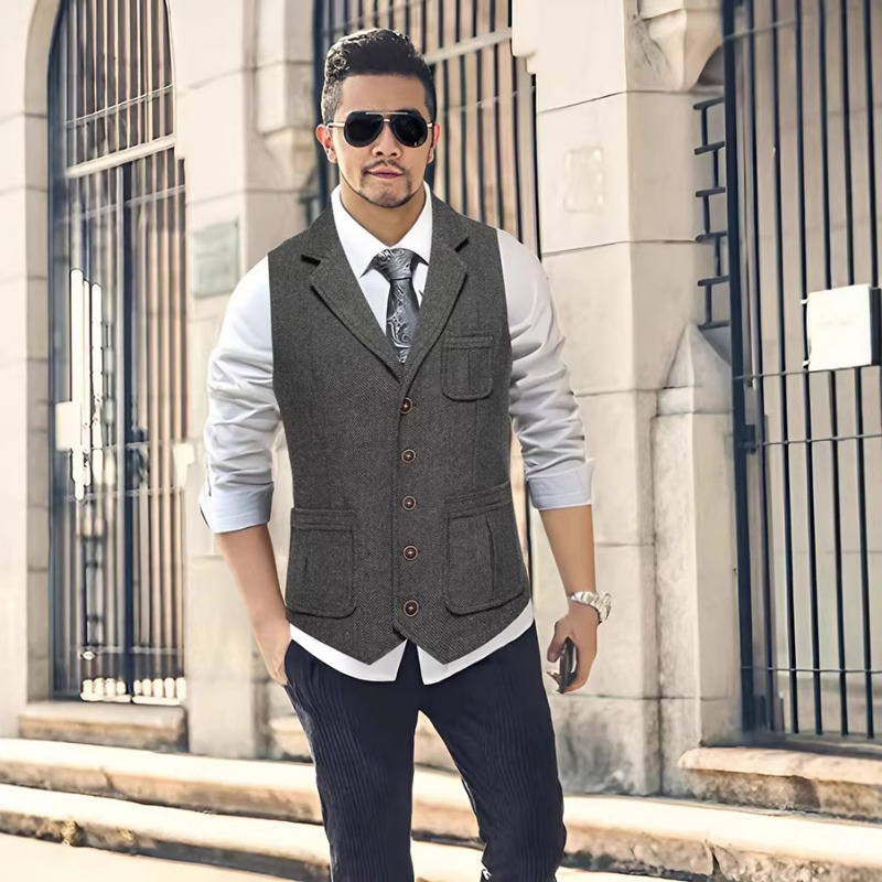 Мужской твидовый жилет в елочк – обзор и цена Men'S Formal Wear No Suit