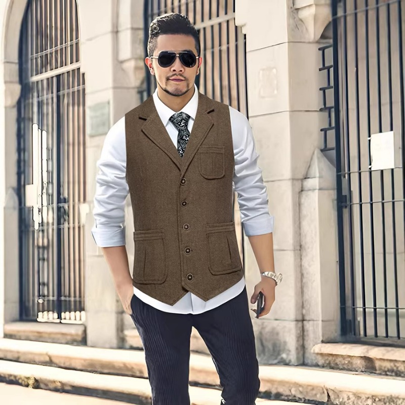 Мужской твидовый жилет в елочк – обзор и цена Men'S Formal Wear No Suit