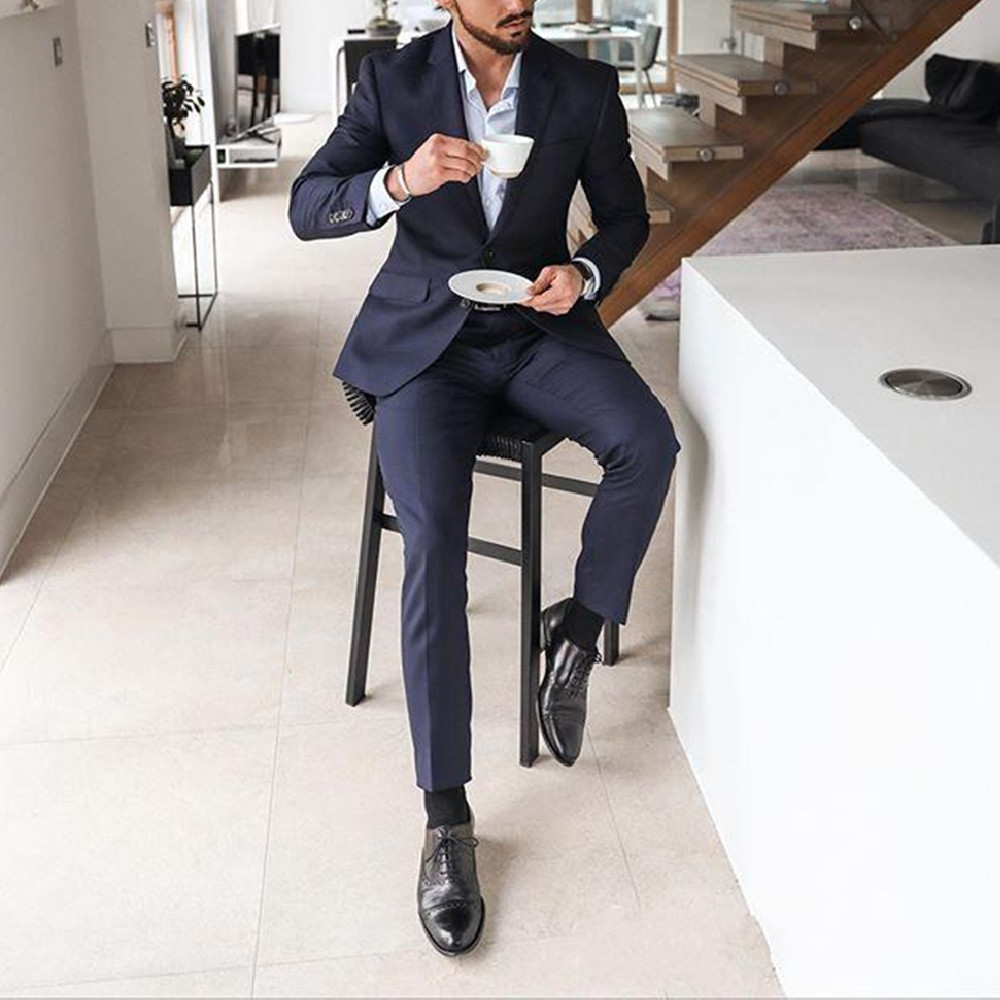 Темно-синий мужской костюм-смо – обзор и цена Latest Men Formal Wear