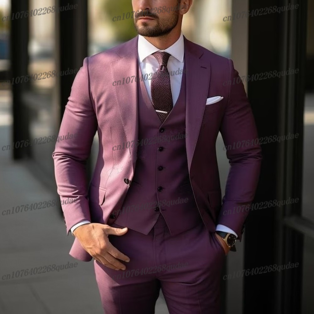 Фиолетовый мужской костюм для  – обзор и цена Men Formal Wear Purple