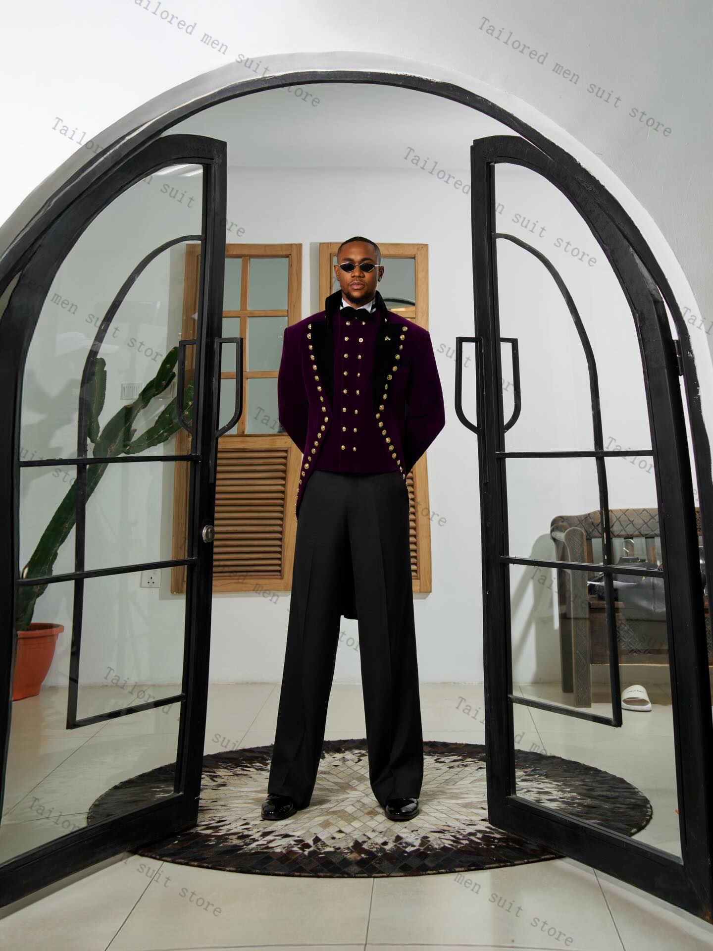 Фиолетовый мужской костюм, ком – обзор и цена Men Formal Wear Purple