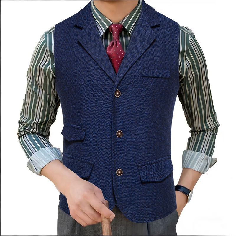 Мужской твидовый жилет в елочк – обзор и цена Men'S Formal Wear Waistcoat